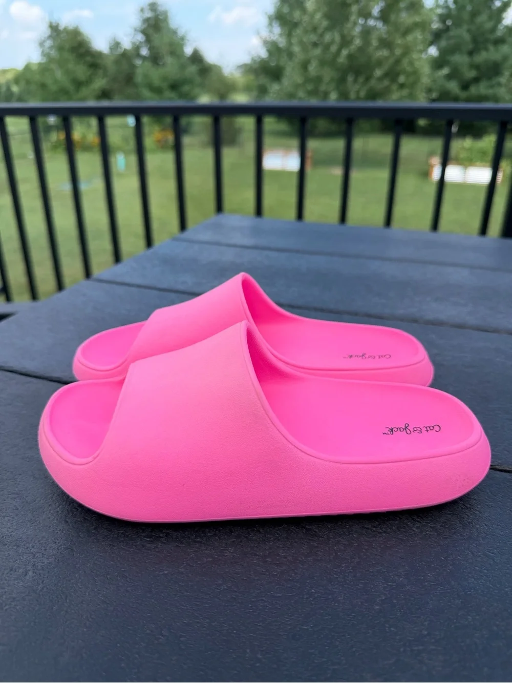 Cat & Jack Neon Pink Slides Toddler Size 1 Sandals